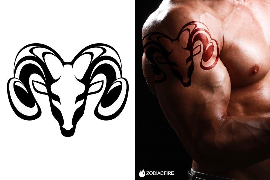 aries symbol tattoo for men