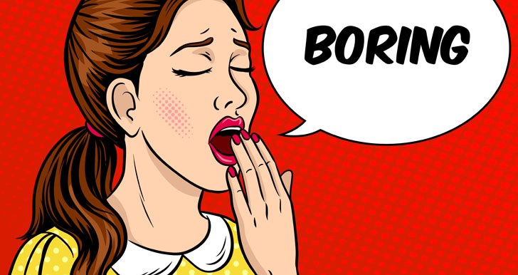 Bored woman yawning