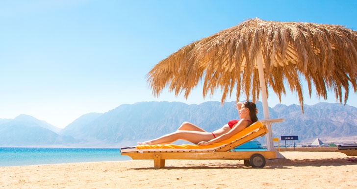 Relaxing by the beach